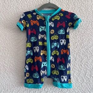 Dreamy‎ Zzz Baby Bamboo Blue Gamer Remotes Shortie Pajamas Size 3-6 Months